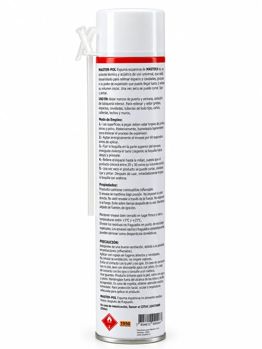 ESPUMA POLIURETANO EXPANS 750ML SPRAY NORMAL
