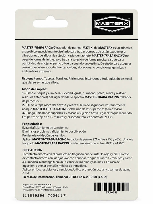 TRABADOR RES.ALTA ROSCADAS 271 10GR ROJO MASTERTRA