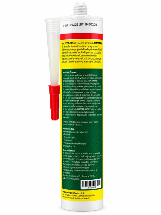 SILICONA ACRILICO BLANCO PINTABLE 300ML MASTERSIL