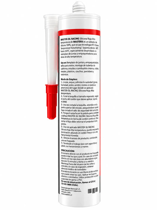SILICONA ROJA 300ML RTV ALTA T° 343 °C MASTERSIL