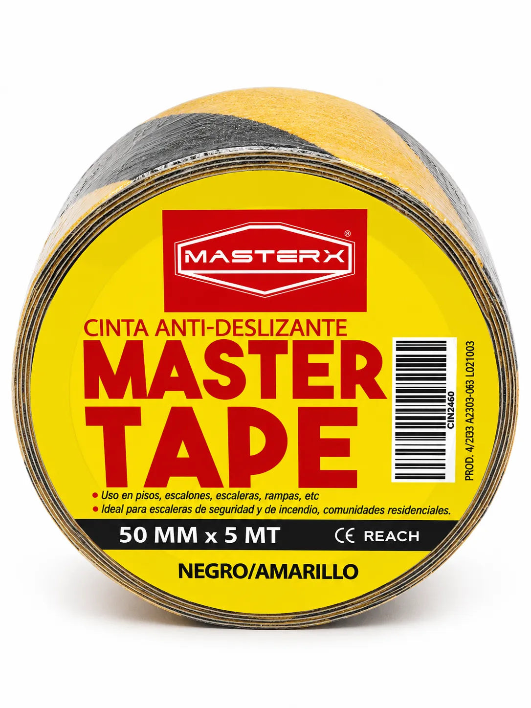 CINTA ANTIDESLIZANTE AMARILLO 2" X 5MTS MASTERX