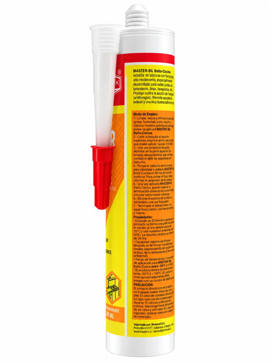SILICONA BANO/COCINA TRANSP 300ML C/FUNGI MASTERSI