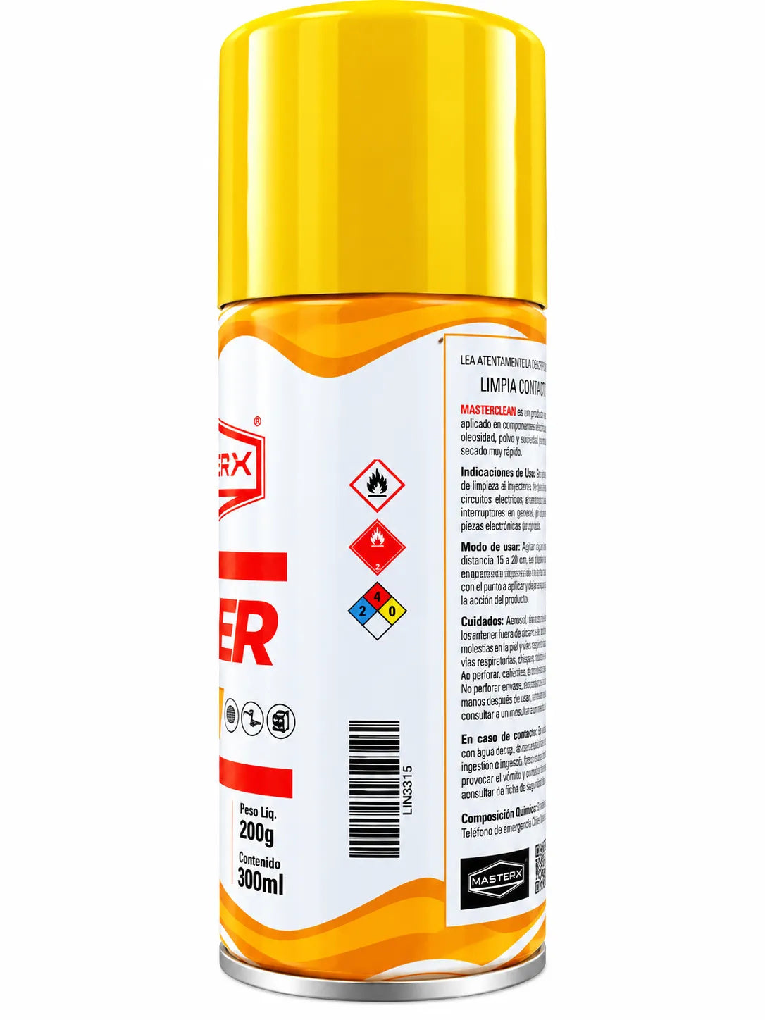 LIMPIA CONTACTO INFLAMABLE 200GR MASTERCLEAN