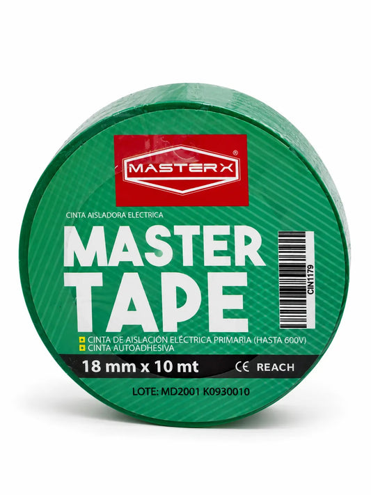 CINTA AISLADORA 3/4 X 10 MT VERDE #1500 MASTERX