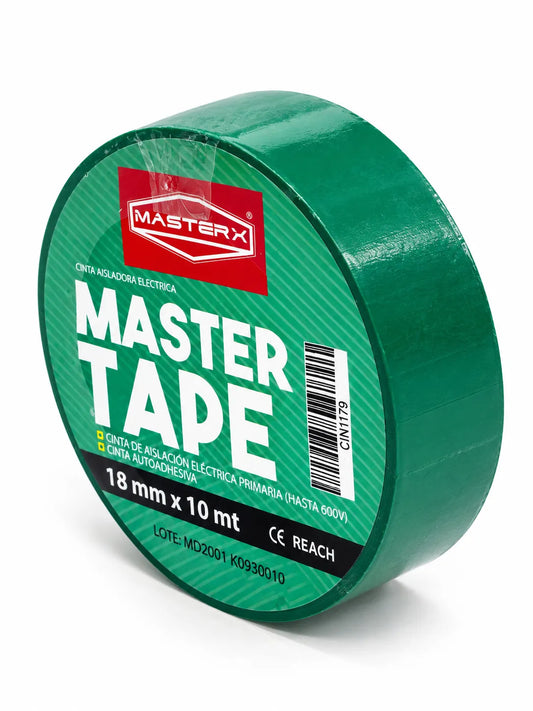 CINTA AISLADORA 3/4 X 10 MT VERDE #1500 MASTERX