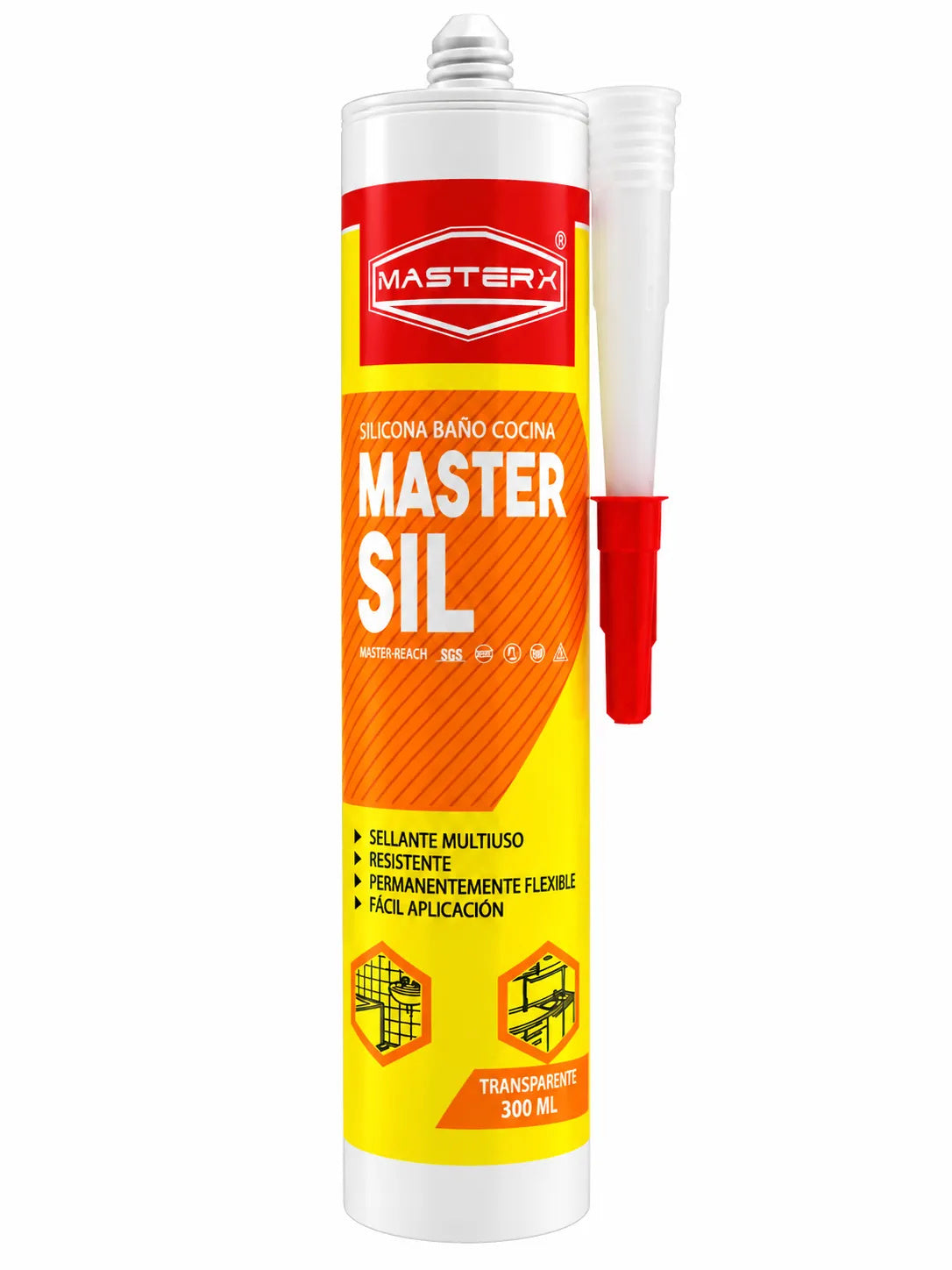 SILICONA BANO/COCINA TRANSP 300ML C/FUNGI MASTERSI