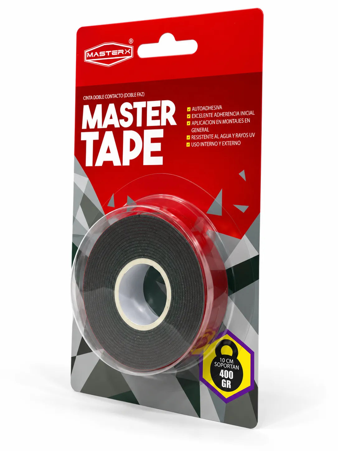 CINTA MONTAJE DOBLE ADHES. 25MM X 2M GRIS MASTERX