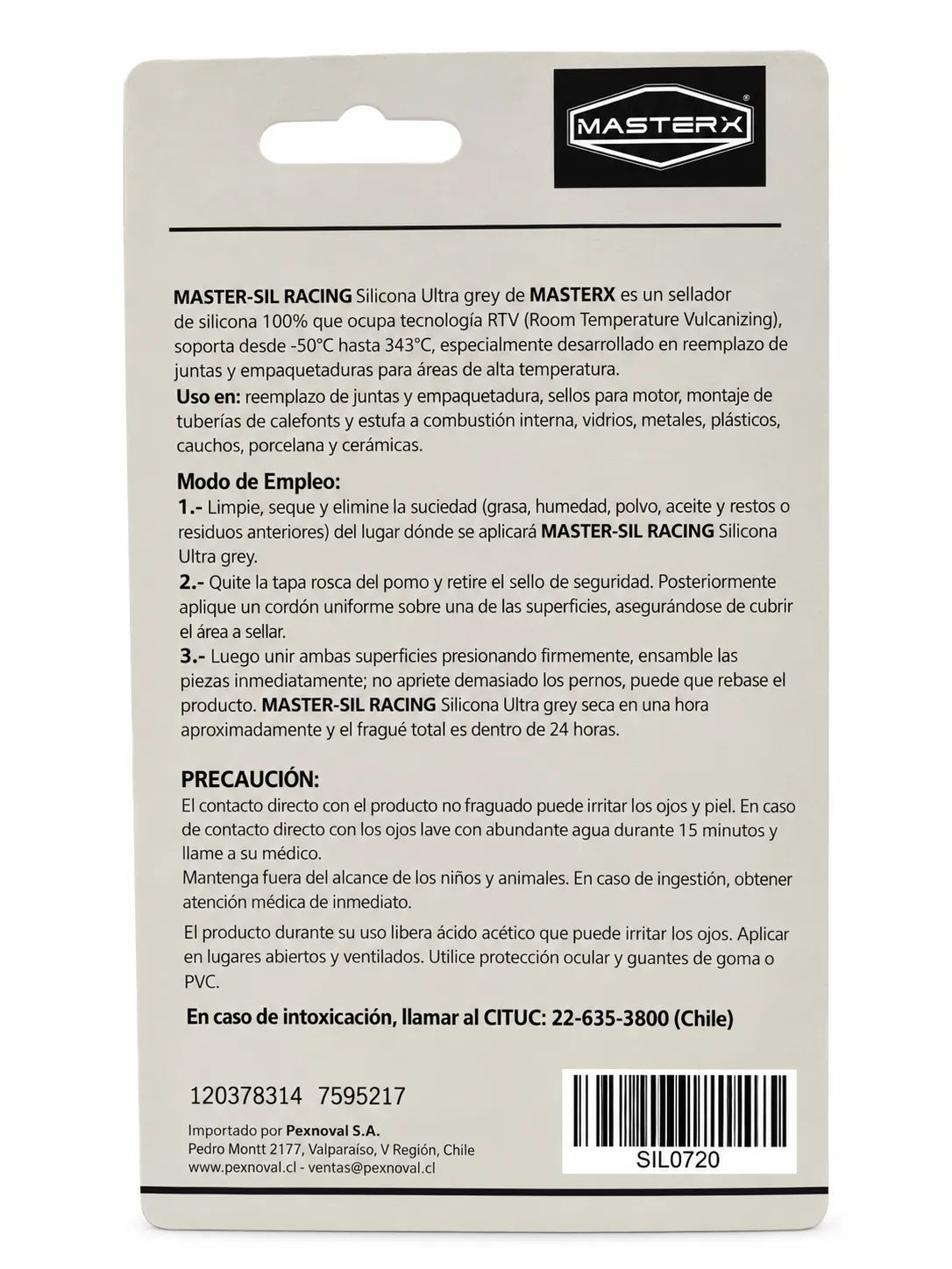 SILICONA SUPER GREY OXIMICA 85GR POMO MASTERSIL