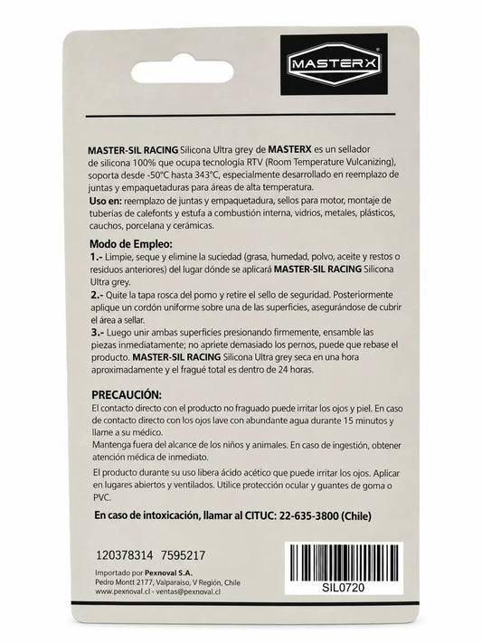 SILICONA SUPER GREY OXIMICA 85GR POMO MASTERSIL