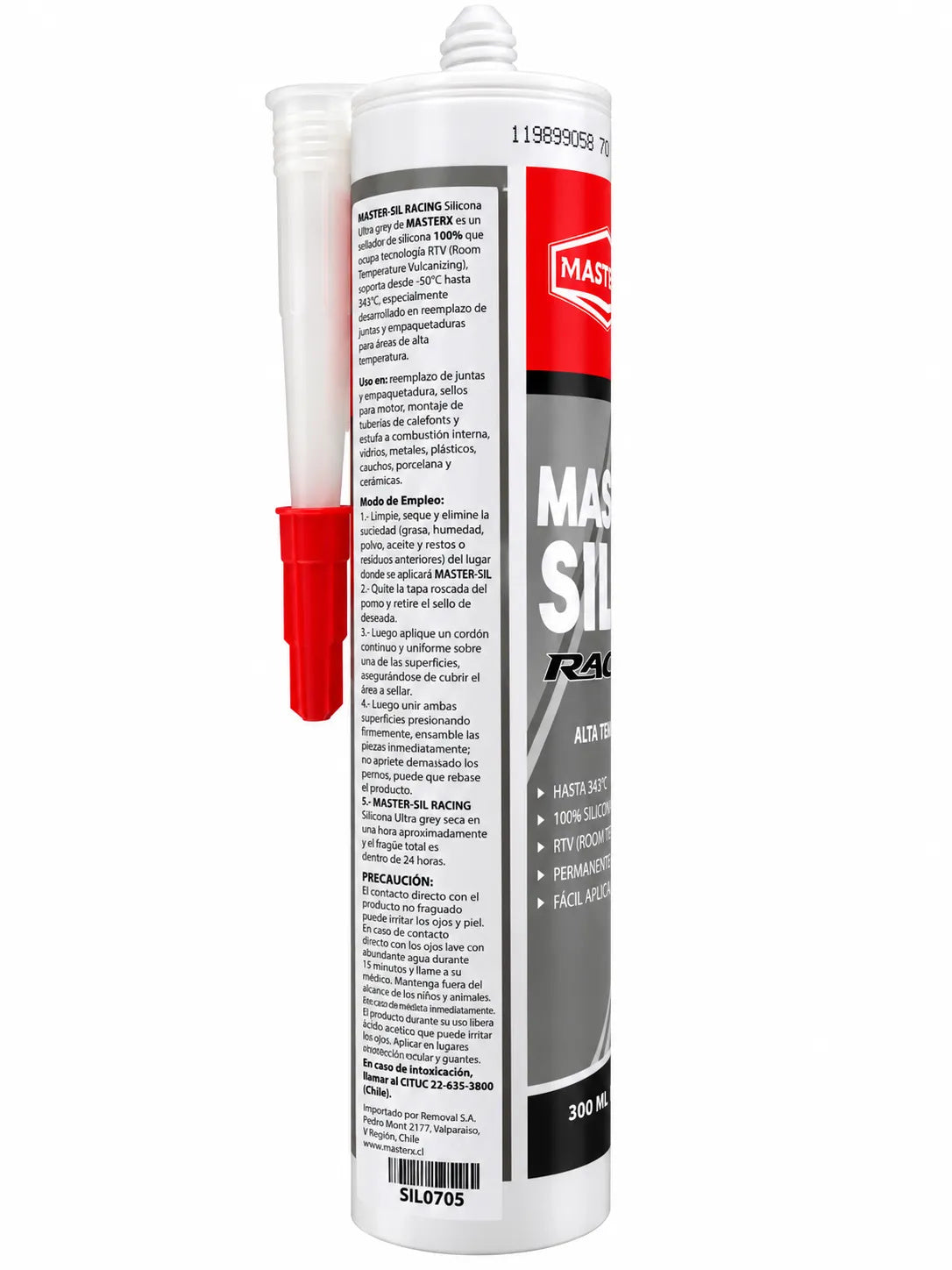 SILICONA SUPER GREY OXIMICA 300ML MASTERSIL